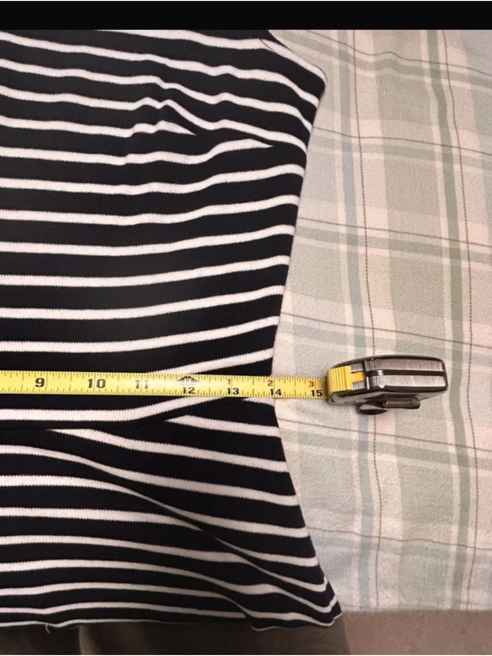 Talbots Black and White Striped Midi Dress